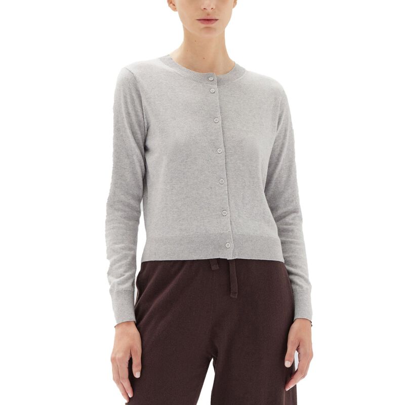 Assembly Label Semra Cotton Cashmere Cardigan Grey Marle image number 0